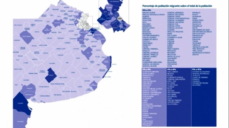 Publican un mapa con el porcentaje de población migrante por municipio